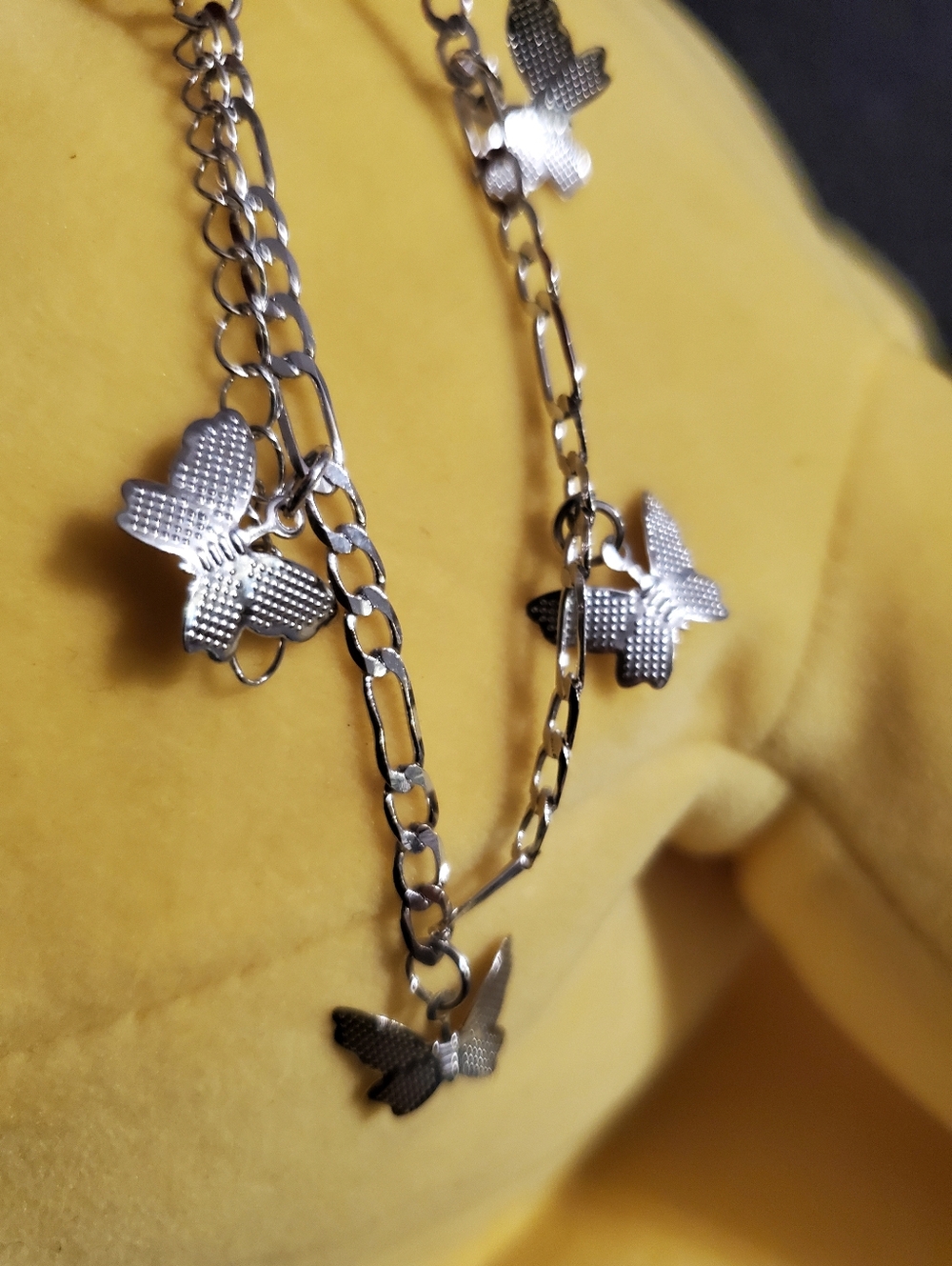 B2G1F Silver Butterfly Charm Chain Anklet
